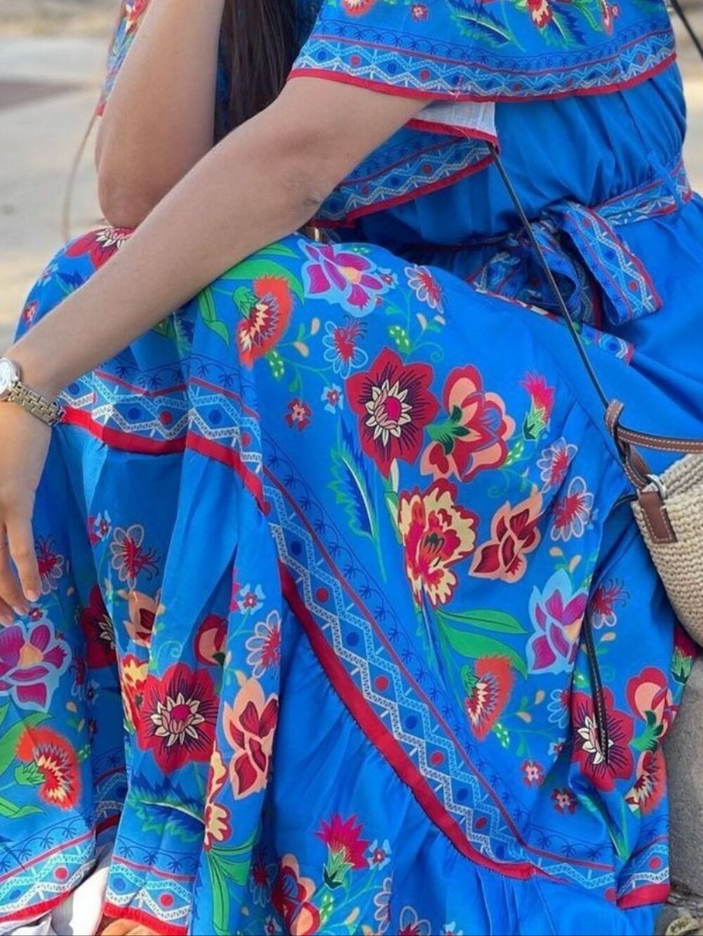 Summer Blossom Ruffle Maxi - Blue - Picture 5 of 5